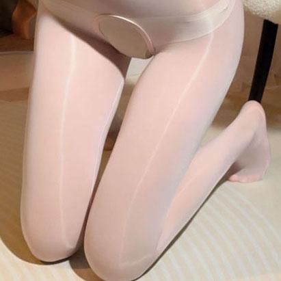 High Collar Hooded Patchwork Nylon Catsuit Shiny Bodystocking Close Open Crotch Bodysuit Tights Sexy Leotard Conjoined Jumpsuit