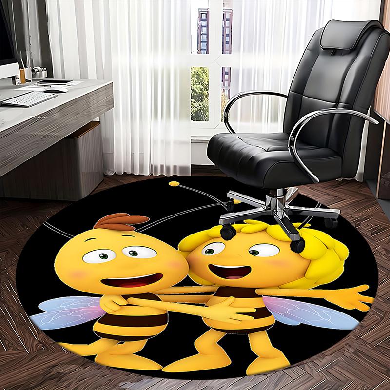 Bee Friends Chair Mat - Round Carpet for Home Decor