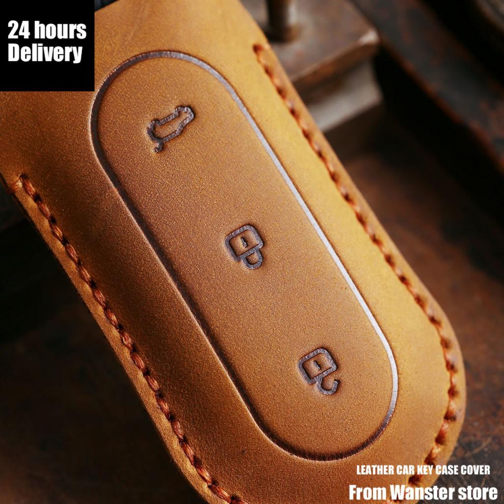 3 Bottons Luxury Leather Car Key Cover Case For Leading Ideal Li One Auto L9 L8 Lixiang   Accessories