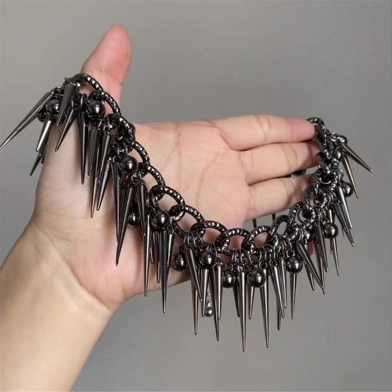 Regalo Personalizzato Alluminio Rivetti Frange Collana Catena Regolabile Gioielli Leggeri Per Donne Moda