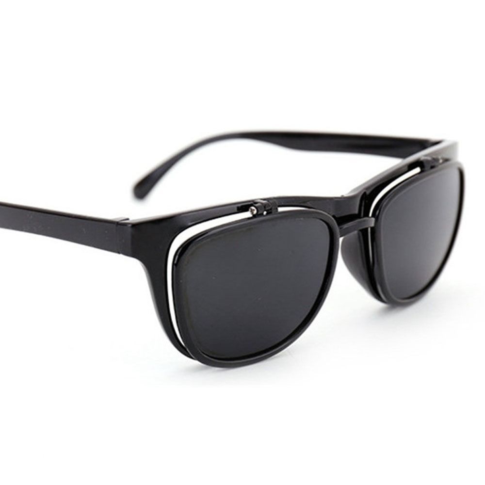 Protector de Gafas Negro Doble Capa Tapa abatible Lentes de Policarbonato. 15*5*4cm/5.9*1.97*1.57 Protección Contra El Viento Gafas Soldadura