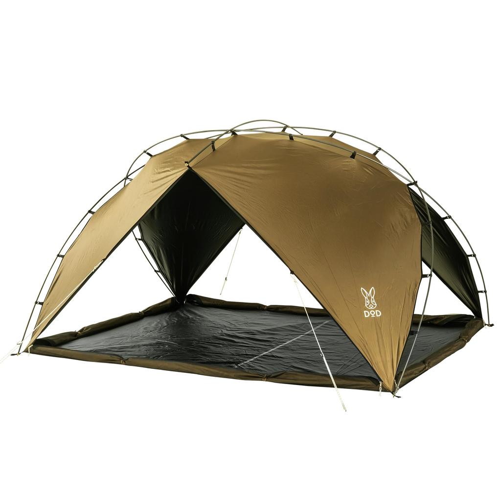 DOD (D.O.D.) Nodoguro Shade, 5-Person Large Sunshade, UPF50+, Lightweight & Compact, Fully Enclosed, Full Mesh, TT5-163-BR