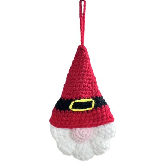 Reusable Holiday Door Handles Hand Crochet Christmas Gnome Ornaments, Knitted Faceless Hanging Decorations, Decorative Gift Box Toppers Yarn