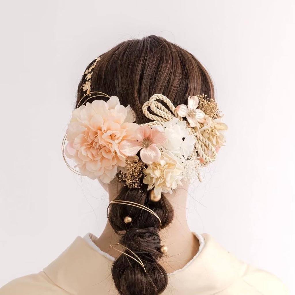 Lomeri Dahlia Hair Accessory Set D33 (Beige)