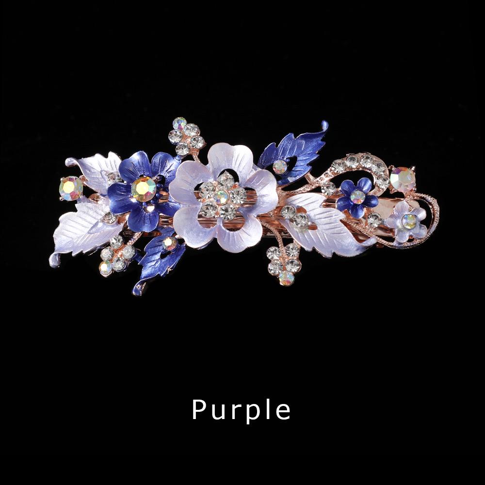 Fashion Flower Barrettes Resin Foral Hair Clip Barrette Crystal Hairpin Headwear For Woman Girls Hair Styling Accessories