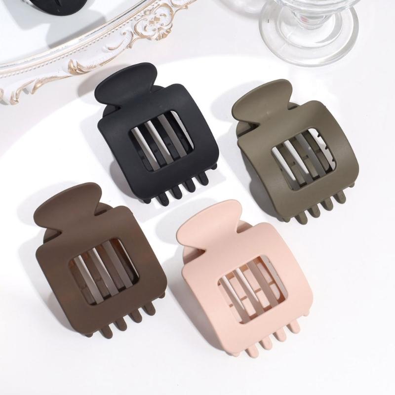 Matte Square Hair Claw Clip With Strong Grip For Women Kids Nonslip Hairpin ABS Hair Accessory For Sports Travel