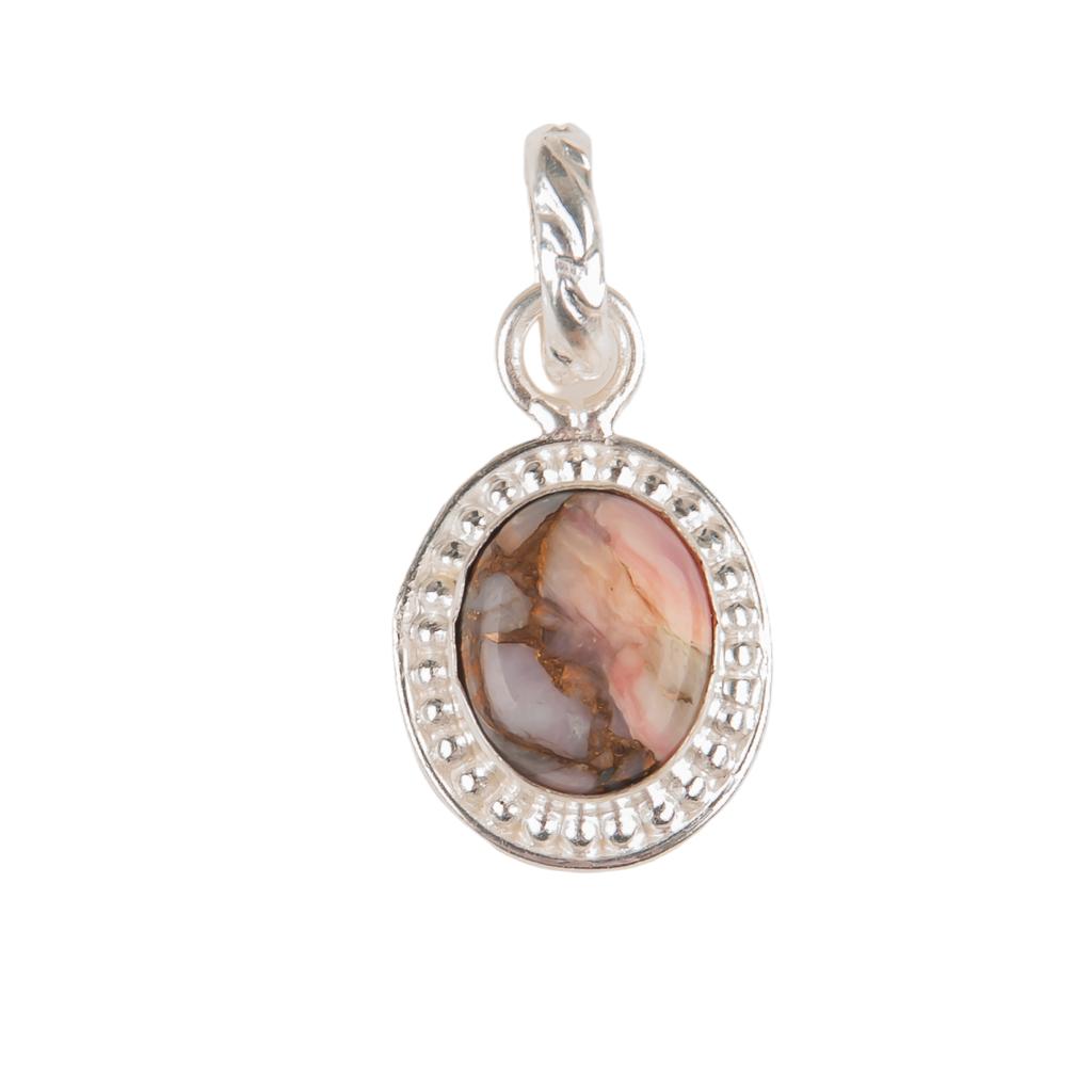 Pink Opal Turquoise Gemstone 925 Sterling Silver Jewelry Pendant 1.20" For Gift PP-7-36