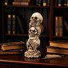 Alte Textur Schädel Sehen Hören Sprechen Kein Böses Figur, Gruselige Halloween Harz Dekoration Skelett Statue für Kaminsims, Tisch, Gothic Wohnkultur Vintage