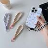 Macaron Dopamine Colored Short Strap Mobile Phone Chain with Clip Wrist Strap Keychain Wallet Lanyard