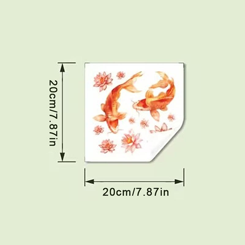 Feng Shui Koi Leuchtende Glasaufkleber Waschbecken Aufkleber Toiletten Aufkleber Spülbecken Aufkleber Selbstklebend Abnehmbar Heimdeko