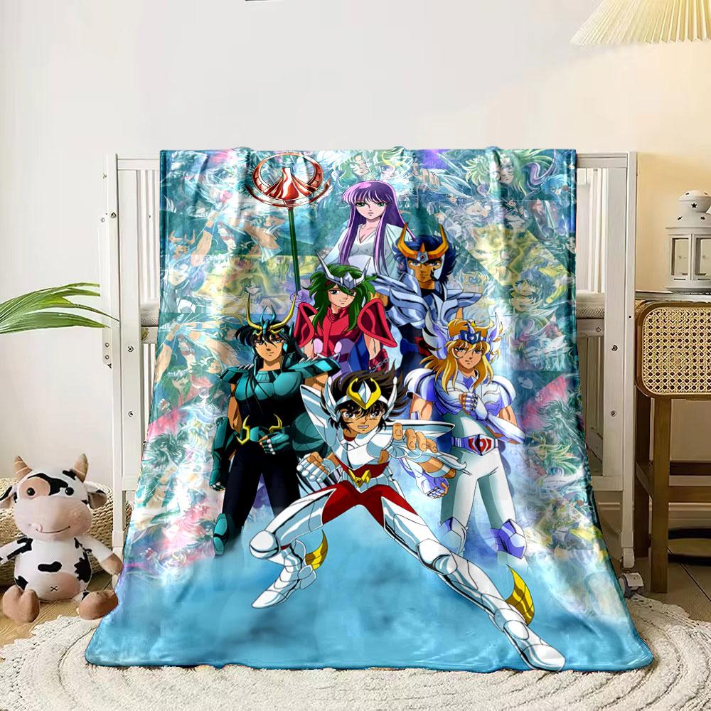 Five armored characters posed heroically amid a vibrant collage background. for all seasons blanket lunch break throw gift 80cm x 120cm