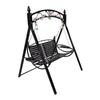 Wrought Iron Hanging Chair: Double Swing for Kids and Adults, Indoor & Outdoor Use, Ideal for Balcony or Courtyard.