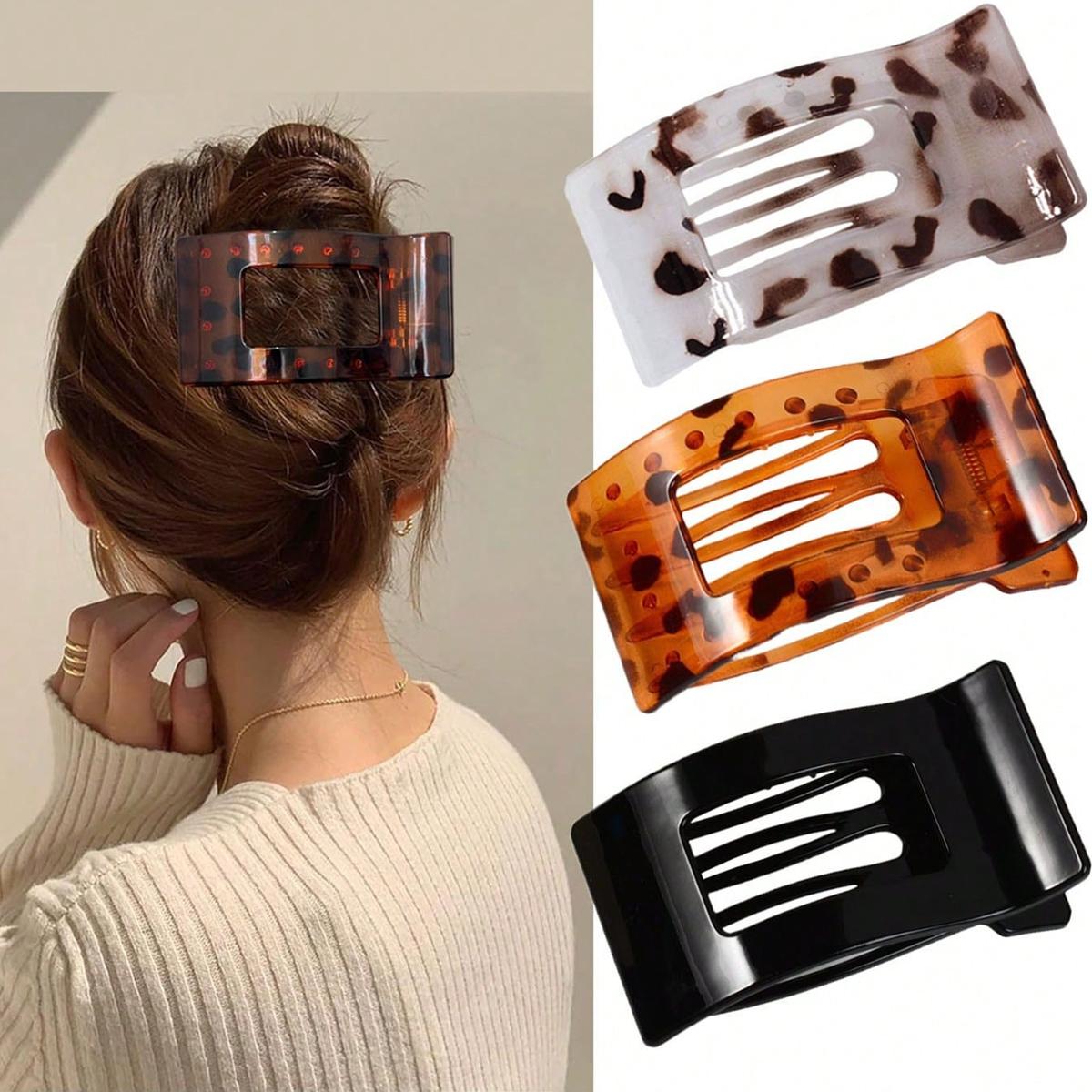 

4-Piece Set of Simple and Stylish French Flat Hair Clips for Women, Matte Flat Clips Suitable for Girls, Suitable for Thin and Thick Hair, Large