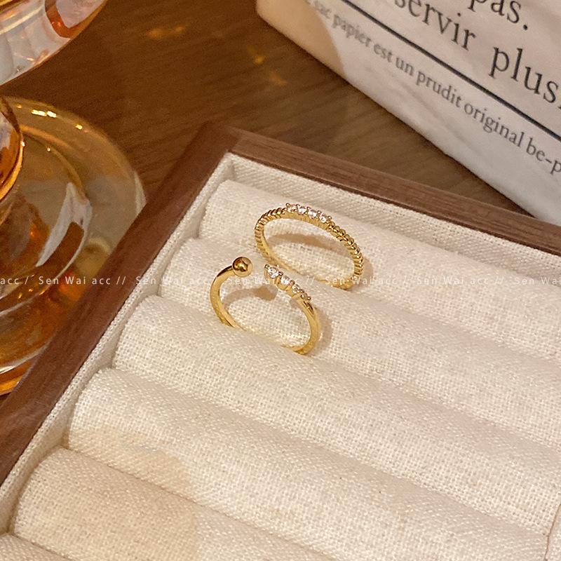 Micro-inlaid Zircon Diamond Ring for Women's Light Luxury Design Sense, Stacked Index Finger Ring, Super Flash Jewelry