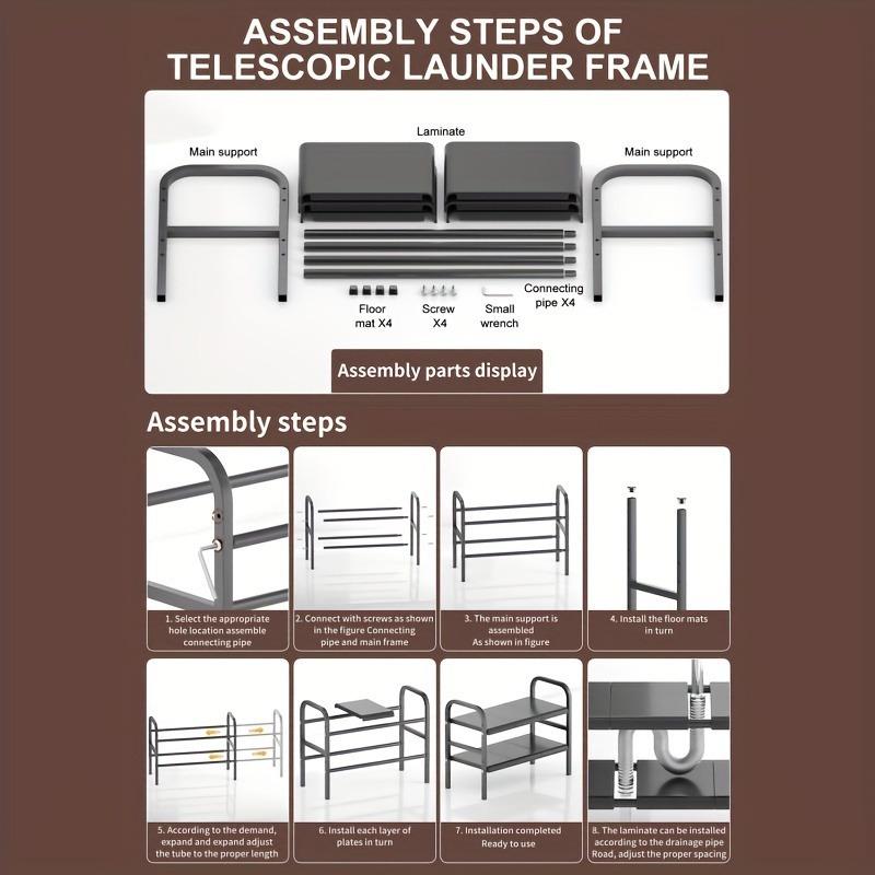 1 Set Multifunktionella Köks- och Badrumsskåpsorganisatörer - Utbyggbar Hylla för Skåp Förvaringsställ