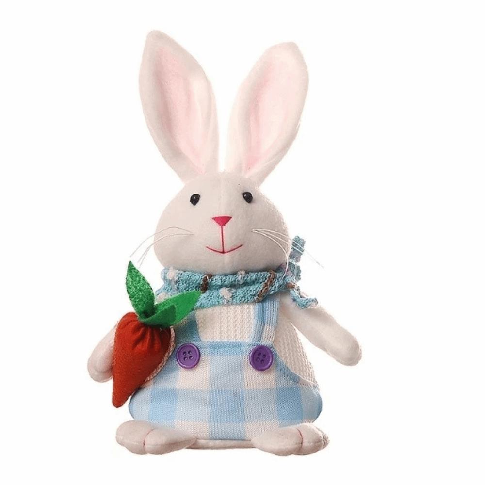 Holding Carrot Easter Rabbit Ornaments Plush Cartoon Rabbit Doll  Festival Decoration