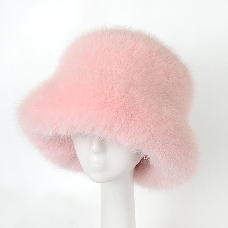 Stylish Faux Fox Fur Hat - Premium Women's Autumn/winter Fluffy Bucket Hat - High-end Plush Hat