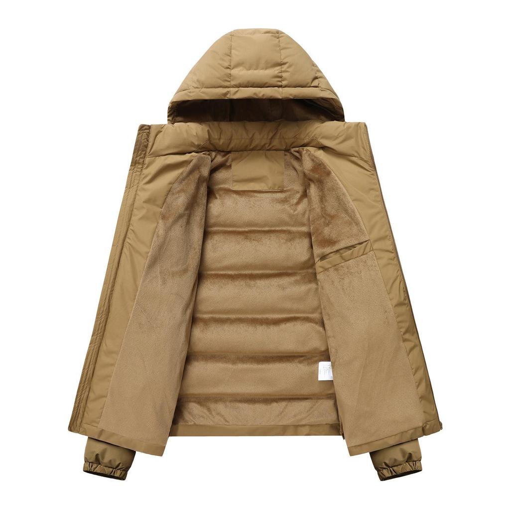 Men's Hooded Down Cotton Jacket - Trendy, Casual, Thick, and Warm Coat.