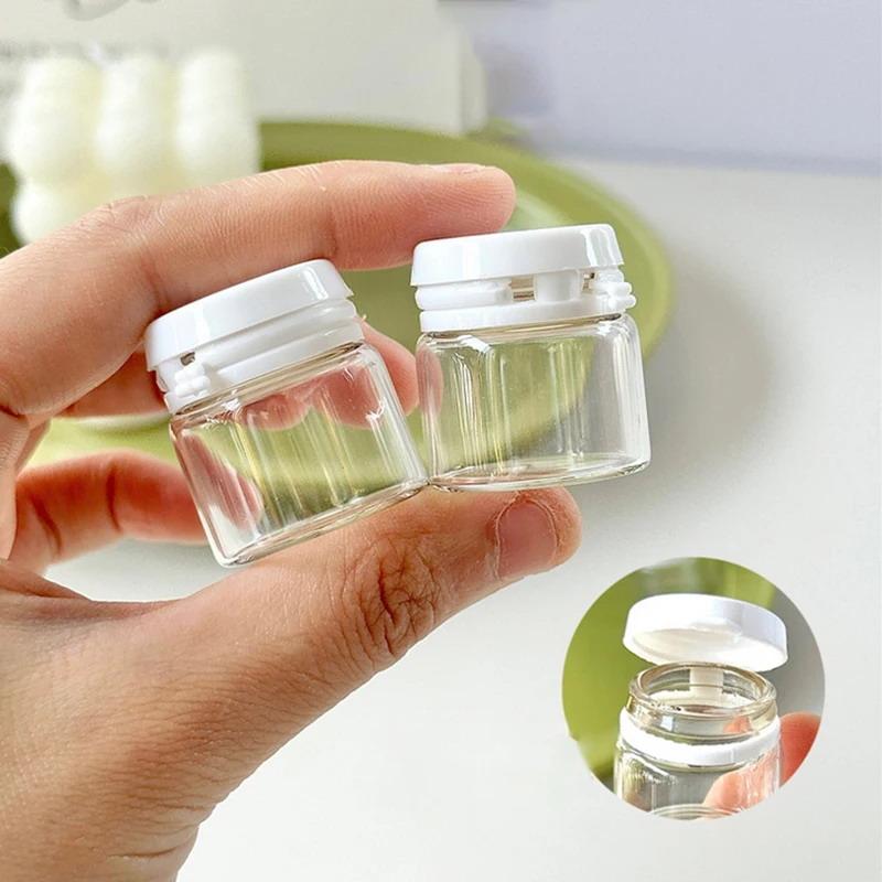 

10Pcs 10Ml Cosmetic Jars Travel Glass Containers Clear Buttercream Bottles With Lids & Inner Plug Mini Refillable Boxes 10pcs