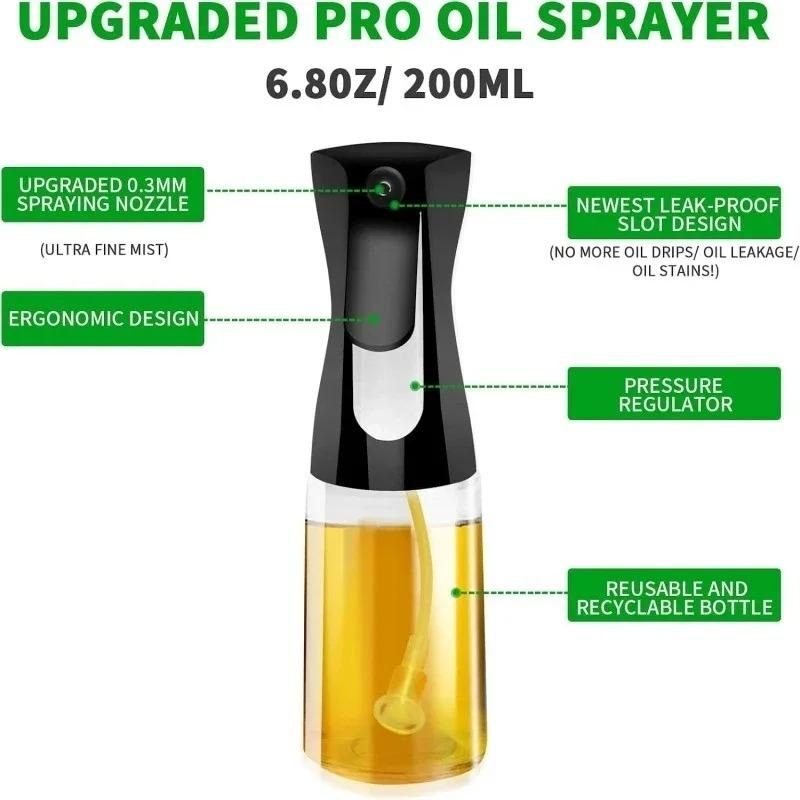 Multipurpose Oil Spray Bottle Fit For Cooking And Grilling With Dropper Bottle 200Ml Or 300Ml Glass Or Plastic Sprayer Dispenser