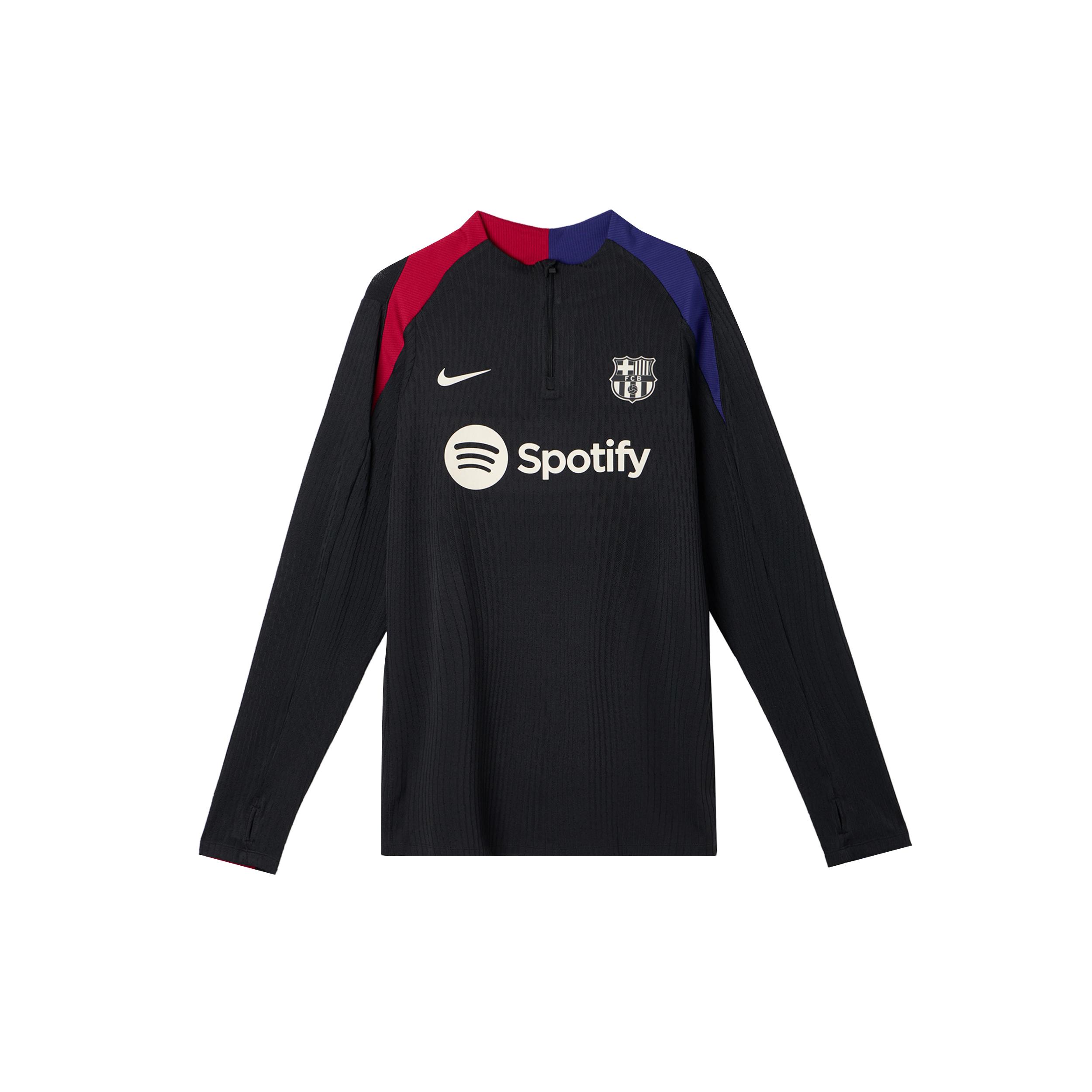 Nike FCDri FIT ADV Barcelona Strike Elite Soccer Jersey Men s Black/Noble Red/Dark Royal Blue/Light King Brown FN9276-011 L