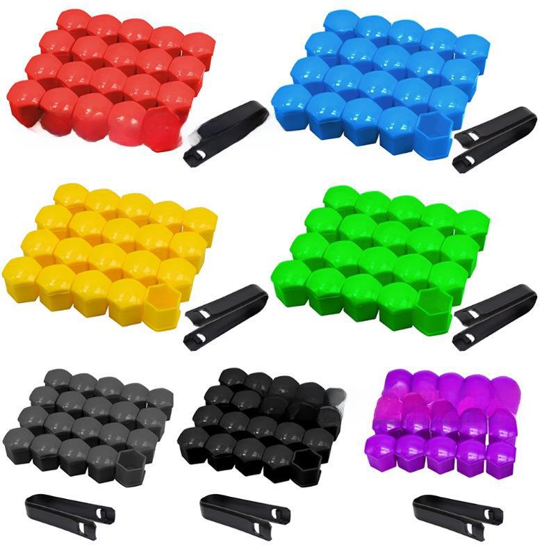 Universal Tire Nut Wheel Hub Protective Cover Set - 17mm, 19mm, 21mm