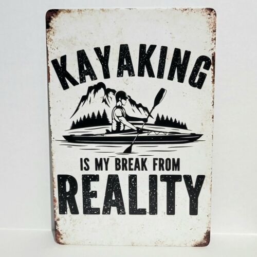 

Kayaking Adventure Mountain River Rustic Vintage Metal Tin Signs Man Cave GarageAluminum 30x40cm(11.8x15.7inch)