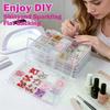 12/15 Grids/Box 3D Nail Art Decoration Kit With Resin Bowknot Pearls Heart & Assorted Shapes Kawaii Nail Charms DIY Manicure Art