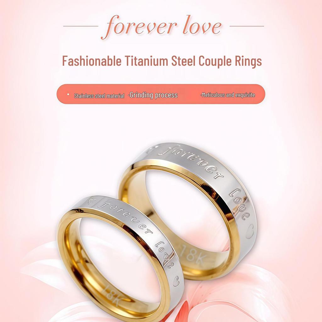 Exclusive Forever Love Stainless Steel Couple Ring - Simple, Stylish, Versatile Jewelry