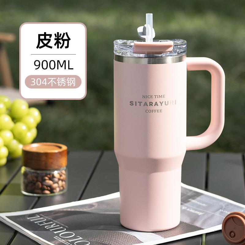 SITARAYURI 900ml Borraccia Termica Acciaio Inossidabile Tazza da Caffè Fredda e Calda Bicchiere Termico a Doppia Parete Tazza da Viaggio per Auto