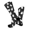 Unisex Breathable Mid-Calf Socks Halloween Patterned Comfortable Stretch Crew Socks Suitable for Daily Wear and Seasonal Use