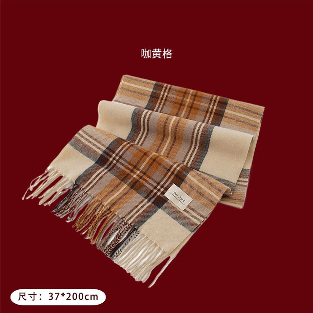 Cashmere feel autumn and winter new year plaid scarf Korean atmosphere women's imitation cashmere ankela red scarf shawl