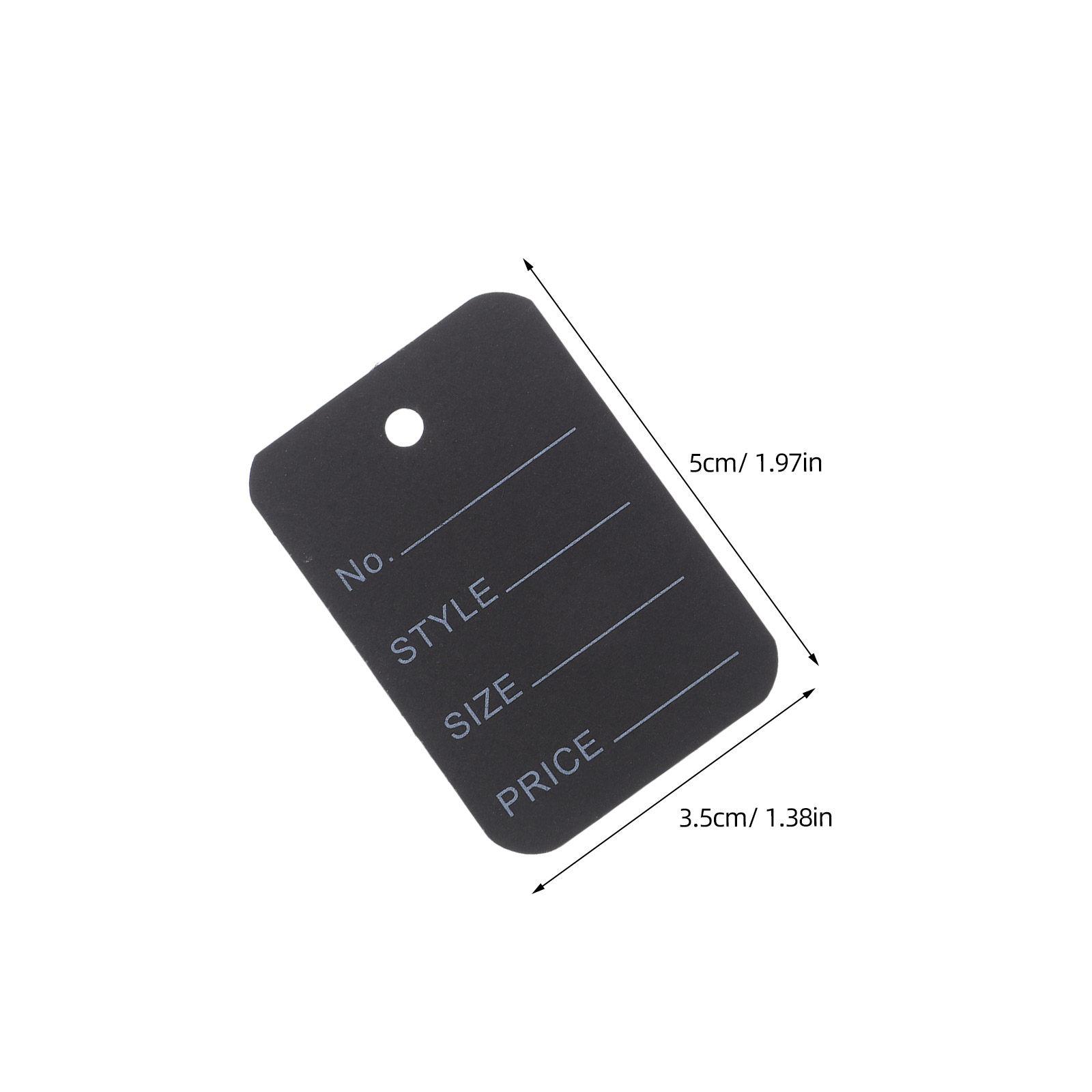 

100Pcs Clothes Hanging Price Tags Blank Paper Labels Writable for Retail Clothing Store Merchandise Display Shirt Tags чорний