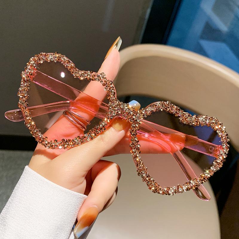 Borderless Heart Sunglasses Broken Heart Design Love Heart Sunglasses Party Eyewear Sparkling For Party Unisex Gifts