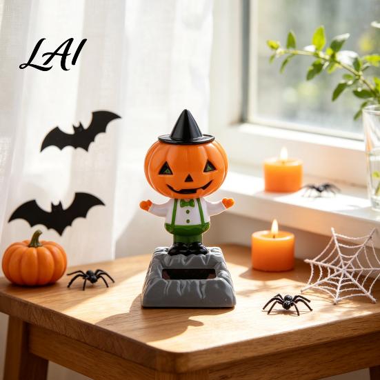Kleines Geschenk für Autobesitzer Solare Halloween Armaturenbrettpuppe Tanzende Kürbisdekoration Gruseliger Geist Energiesparende Innenraumdekoration Figur