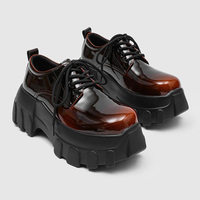 

Spring Autumn Casual Derby Shoes Gradient Colors Enhance Persalized High End Sense Youthful Fashiable Shoes 38 жёлтый