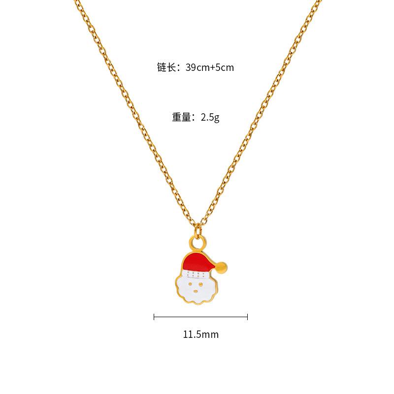 Christmas Versatile Atmosphere Necklace Niche Design Does Not Fade Titanium Steel Accessories Girls