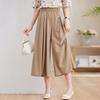 Past Women's Loose Fit Elastic Waist Cropped Wide-Leg Pants