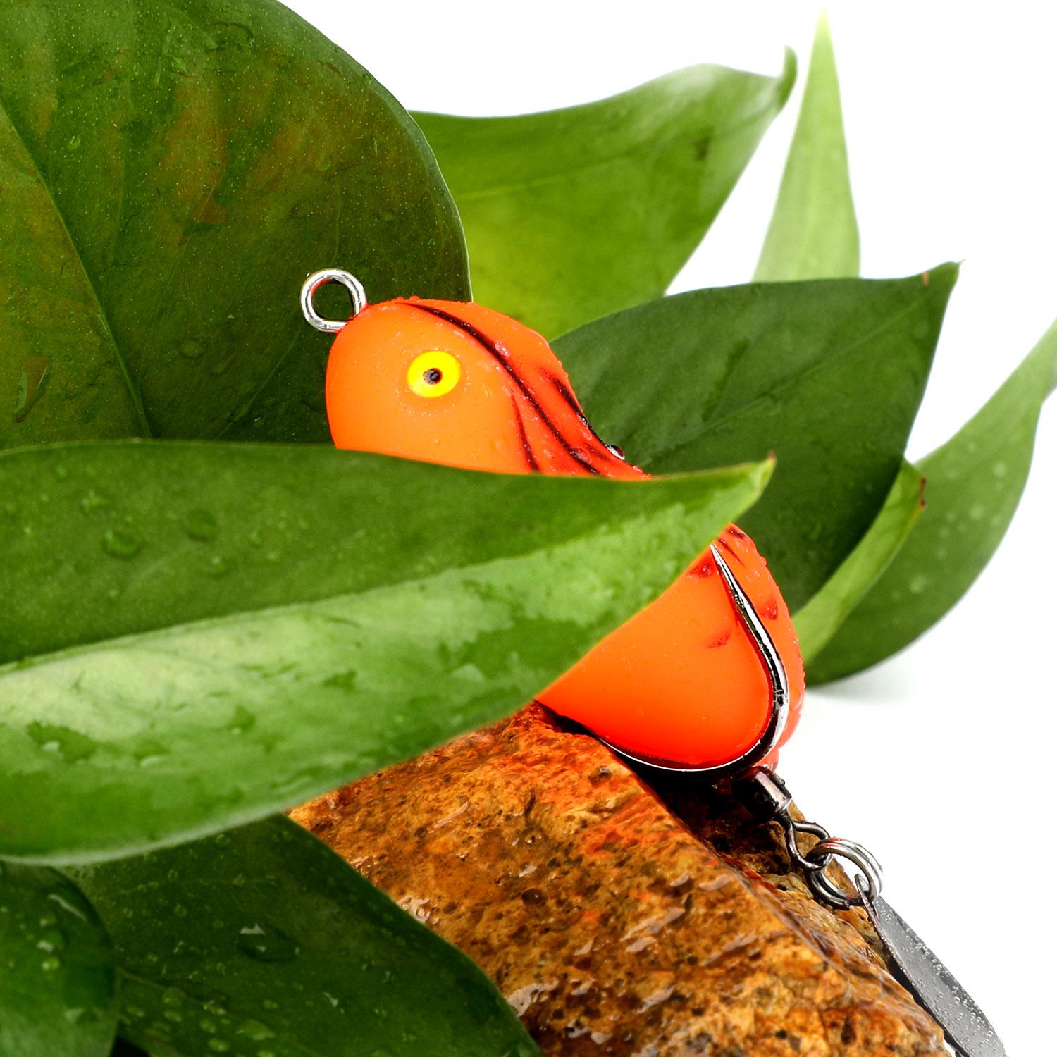 

SOUGAYILANG Искусственная лягушка, рыболовный крючок, приманка, металлическая ложка, рыболовная приманка, тройной крючок, спиннер, приманка для морской рыбалки 5cm оранжевый