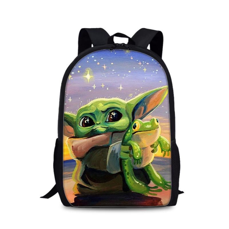 Mandalorian Grogu Batoh pro děti s dvojitým popruhem z odolného nylonového materiálu