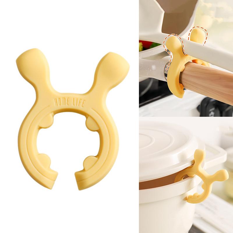 1Pc Silicone Spatula Rack Spatula Holder Deer Ear Anti Scalding Overflow Pot Clip Spoon Holder Kitchen Gadget