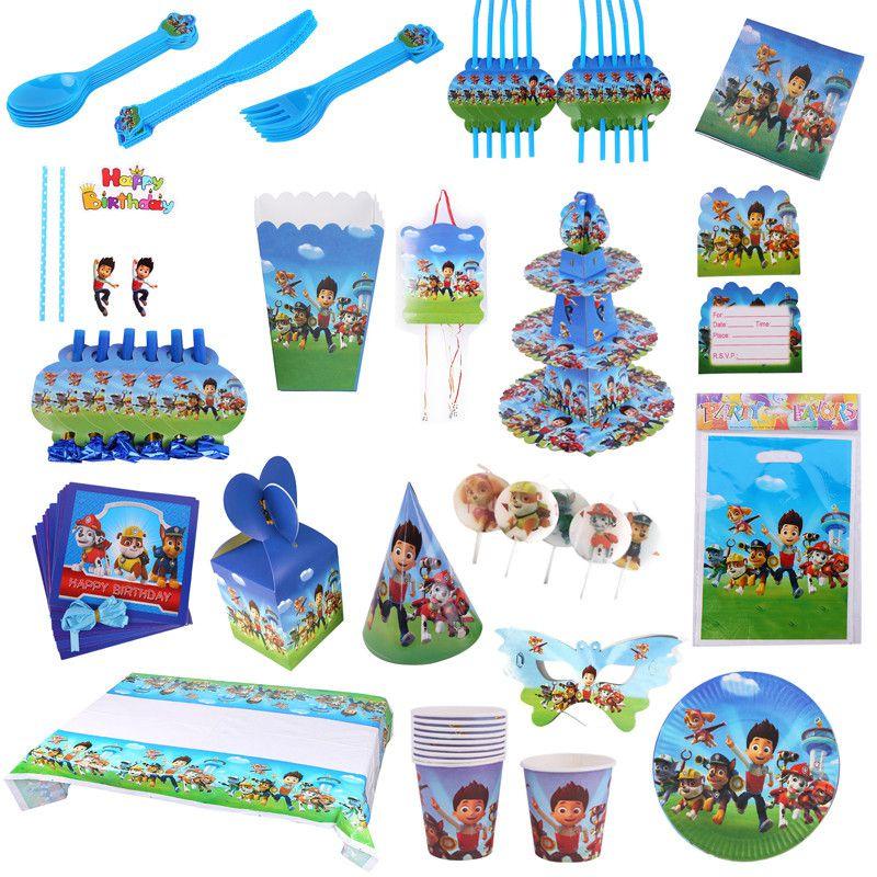 Festive Paw Patrol Kids Birthday Party Supplies With Colorful Decorations And Tableware Essentials