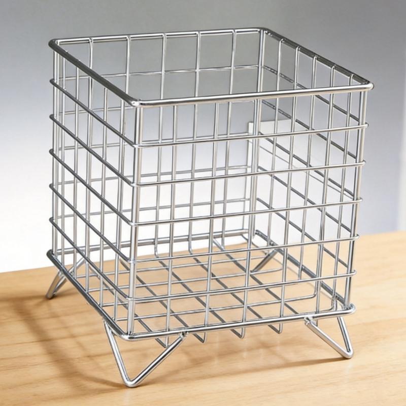 Simple Iron Decorative Container for Shelves Desks and Countertops Easy to Clean Finishes Office Supply Organizers