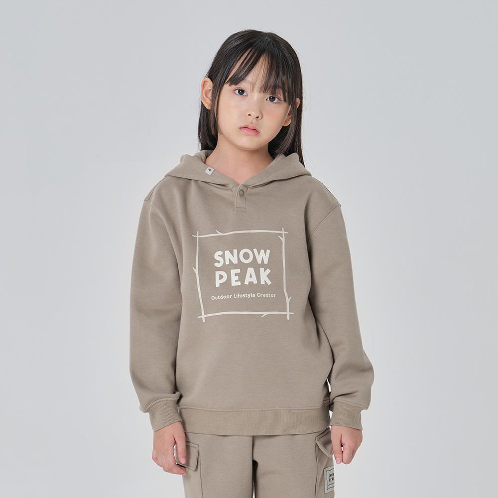 [Snowpeak] Детская флисовая толстовка Land Kids Хаки Серый (S23FKFHD80) 120
