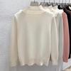 Thick Lace Sweater for Women's Autumn Winter New Half High Collar Bottoming Shirt Integrated Velvet Long Sleeve Knitted Top
