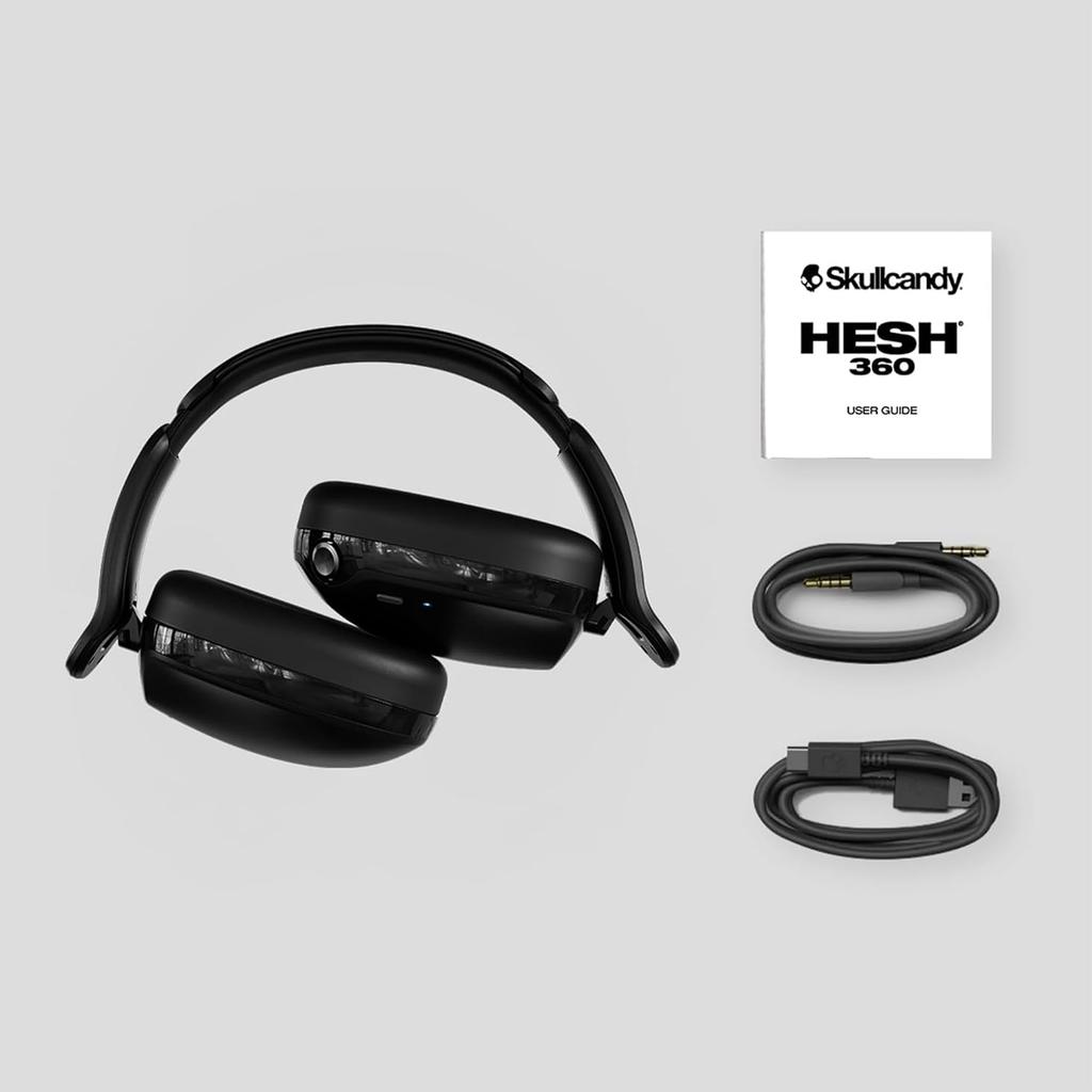 Official Skullcandy Store HESH 360 Wireless Headphones, 100 Hours of Battery Life, Fast Charging, External Sound Capture, Multi-Point, Clear Voice,