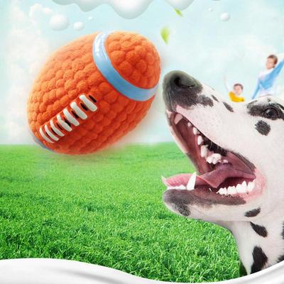 Giocattolo da Cane in Gomma Interattivo a Forma di Pallone da Calcio con Suono Stridente