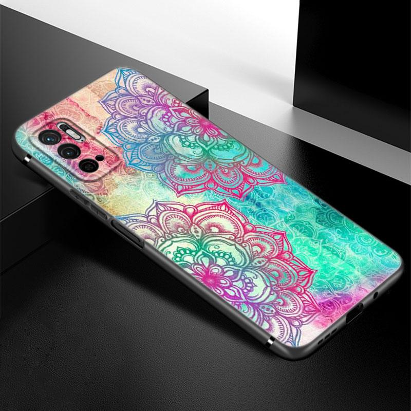 Mandala Chakra Yoga Telefon Fall Für Xiaomi Redmi Hinweis 7 8 9 10 Lite 11 11E 11T 12 Pro 11S 4G 10T 5G 8T 9S 10S TPU Schwarz Abdeckung