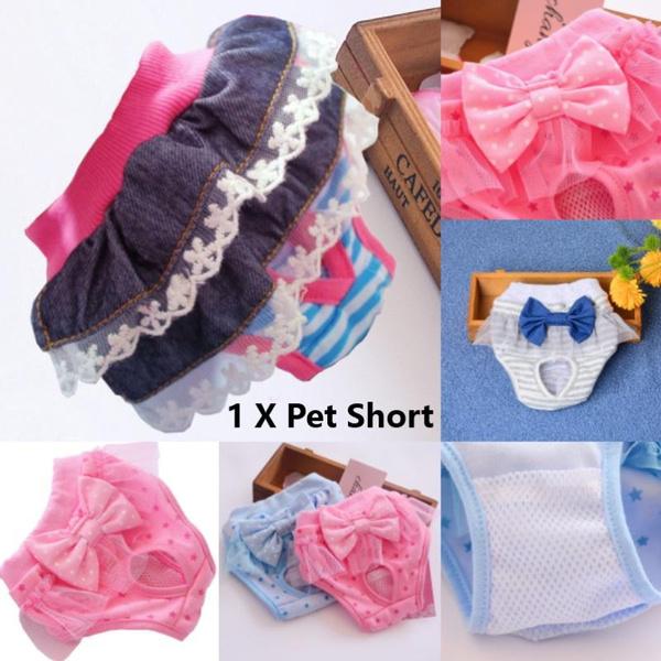 1pc Pets Dog Diaper Sanitary Physiological Pants Washable Cotton Pet Briefs Diapers Menstruation Underwear For Home Pets Supplies