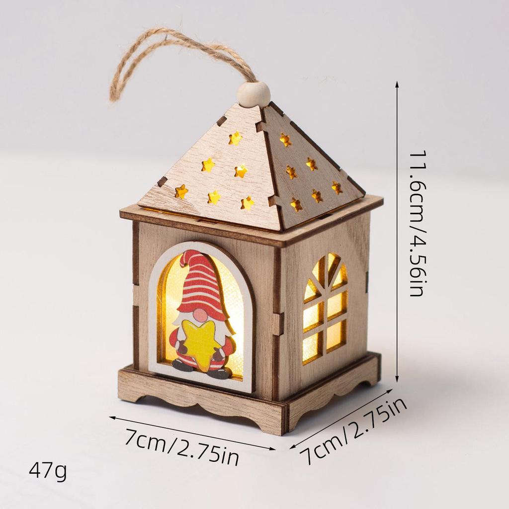 Christmas Luminous Wooden Cabin Ornament - Small House Tree Decoration